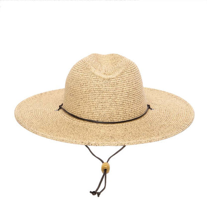 Petite Straw Wide Brim Safari Hat with Chin Cord - San Diego Hat Co Safari Hat San Diego Hat Company