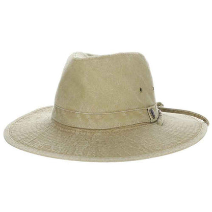 Pigment Dyed Cotton Outback Hat with Chin Cord - DPC Outdoors Hats Safari Hat Dorfman Hat Co. MC398-KH2 Khaki Medium