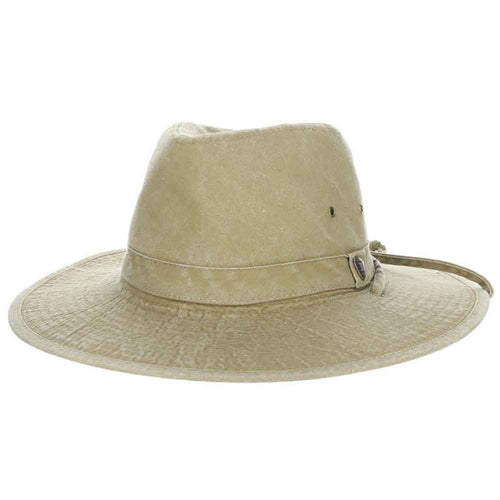 Pigment Dyed Cotton Outback Hat with Chin Cord - DPC Outdoors Hats Safari Hat Dorfman Hat Co. MC398-KH2 Khaki Medium