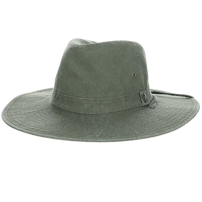 Pigment Dyed Cotton Outback Hat with Chin Cord - DPC Outdoors Hats Safari Hat Dorfman Hat Co. MC398-OL2 Olive Medium