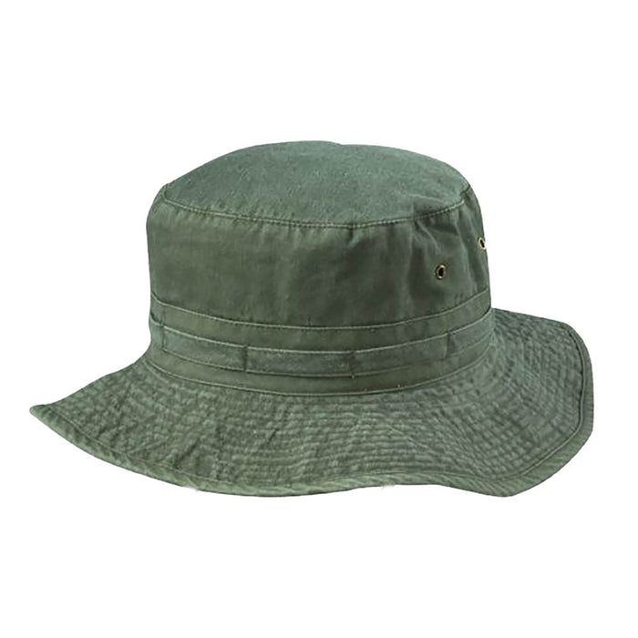 Pigment Dyed Twill Boonie Hat with Chin Cord - DPC Outdoor Hats Bucket Hat Dorfman Hat Co. BH16 Stone Medium