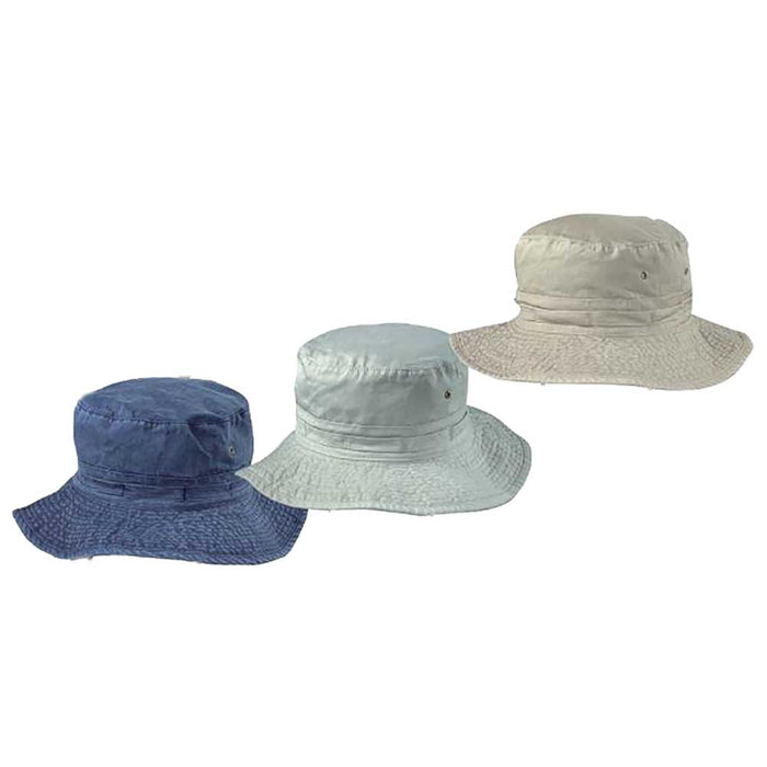 Pigment Dyed Twill Boonie Hat with Chin Cord - DPC Outdoor Hats Bucket Hat Dorfman Hat Co. BH16 Navy Medium