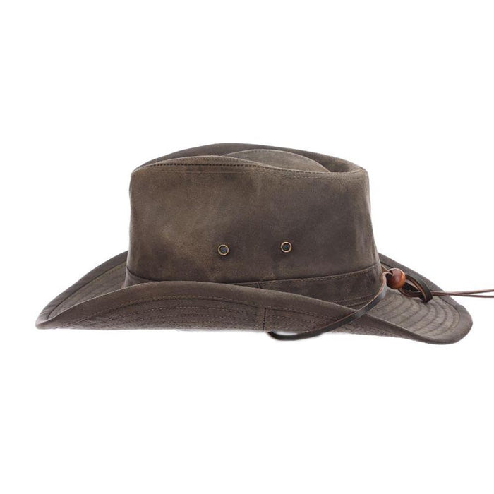 Pigment Dyed Weathered Cotton Outback Hat, Shapeable Brim - DPC Headwear Safari Hat Dorfman Hat Co.