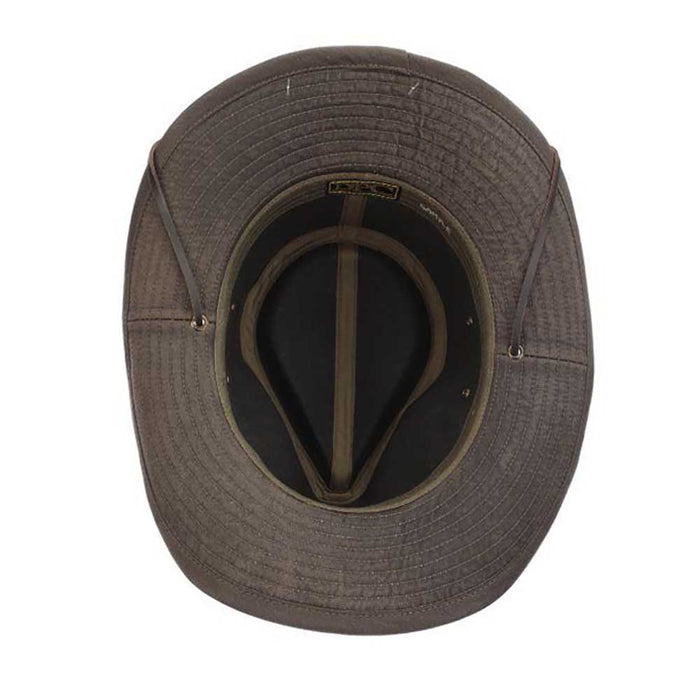 Pigment Dyed Weathered Cotton Outback Hat, Shapeable Brim - DPC Headwear Safari Hat Dorfman Hat Co.