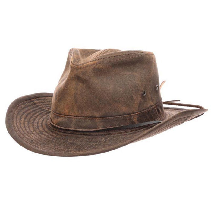 Pigment Dyed Weathered Cotton Outback Hat, Shapeable Brim - DPC Headwear Safari Hat Dorfman Hat Co. MC394-BARK2 Brown Medium (57 cm)