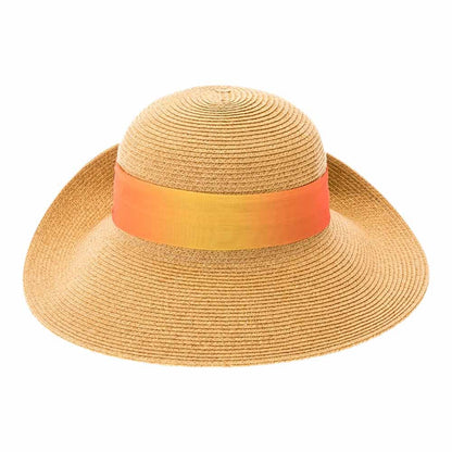 Pinned Up Back Sun Hat with Tie Dye Chiffon Scarf - Boardwalk Style Facesaver Hat Boardwalk Style Hats
