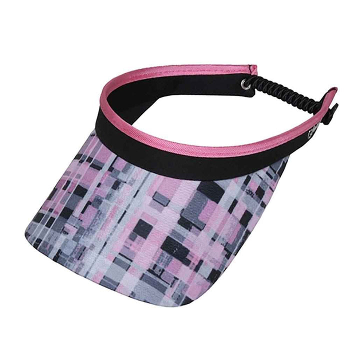 Pixel Plaid Golf Sun Visor with Coil Lace - GloveIt Visor Cap GloveIt V298 Pink