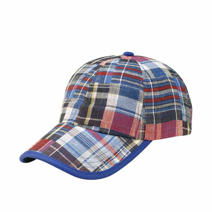 Plaid Cotton Baseball Cap for Small Heads Cap MegaCI MC6569Y-BL Blue Extra-Small (50-54 cm)