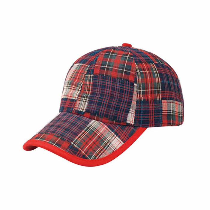Plaid Cotton Baseball Cap for Small Heads Cap MegaCI MC6569Y-RD Red Extra-Small (50-54 cm)