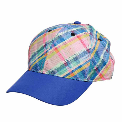Plaid Sorbet Petite Baseball Cap - GloveIt® Golf Hats Cap GloveIt C283 Blue XS/S