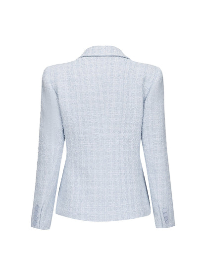 Maya Textured Lapel Blue Suit Jacket (Final Sale)