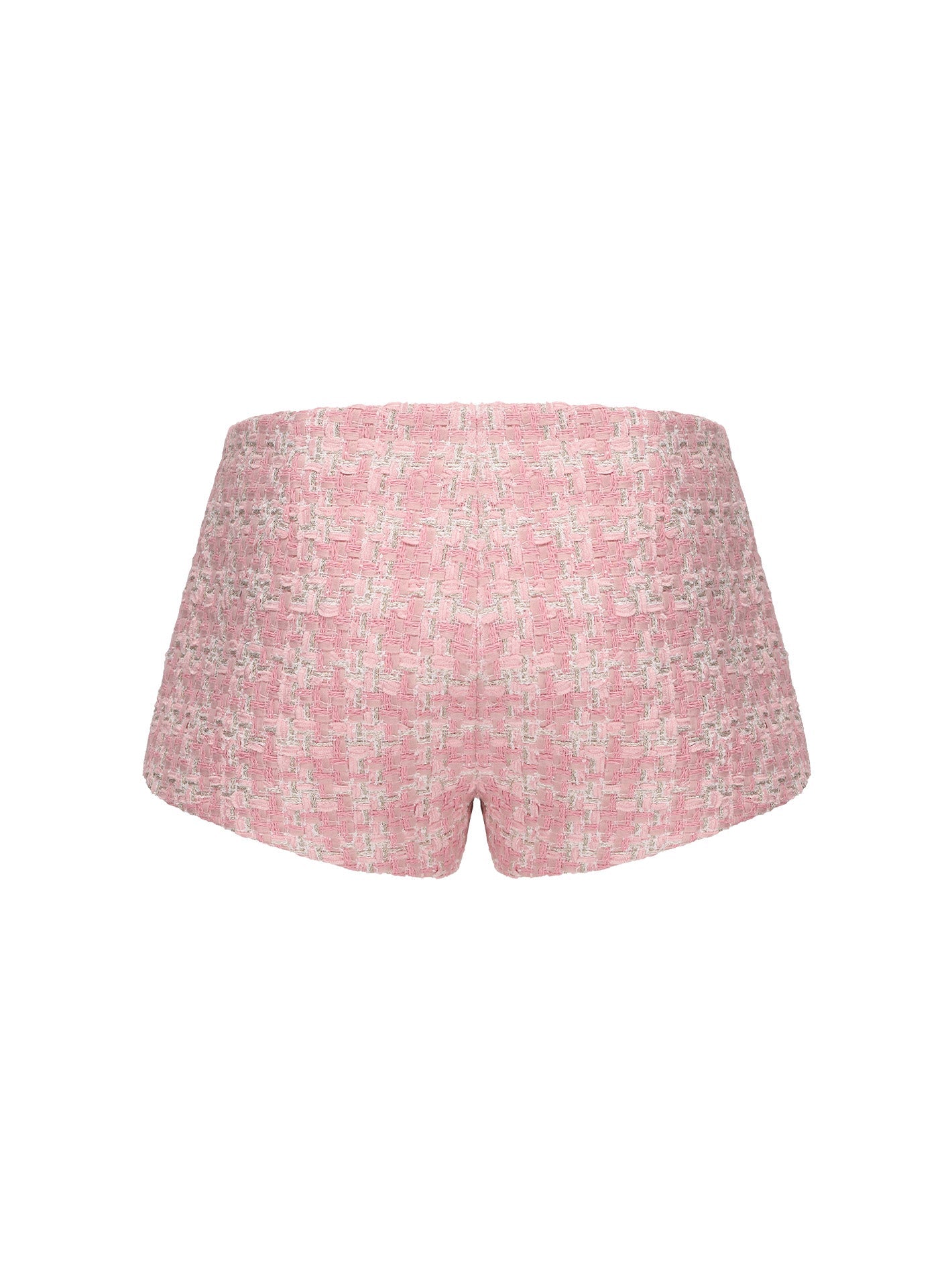 Annabella Textured Pink Checkered Woven Shorts (Final Sale)