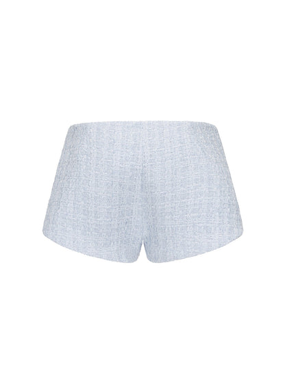 Annabella Textured Blue Woven Shorts (Final Sale)