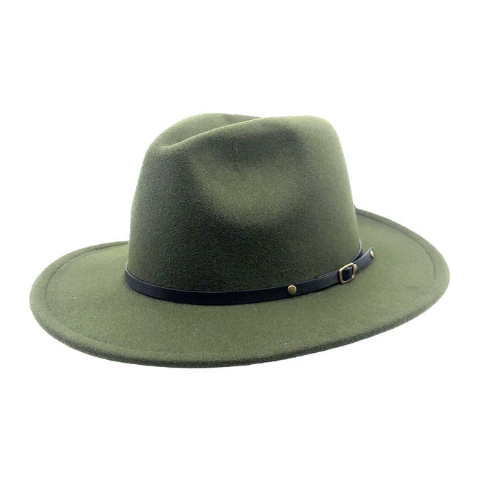 Red Bottom Hats Fashion Felt Fedora Hat - Milani Hats Fedora Hat Milani Hats FD9008 Olive M/L (58 cm)