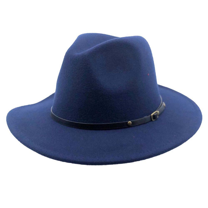 Red Bottom Hats Fashion Felt Fedora Hat - Milani Hats Fedora Hat Milani Hats FD9010 Navy M/L (58 cm)