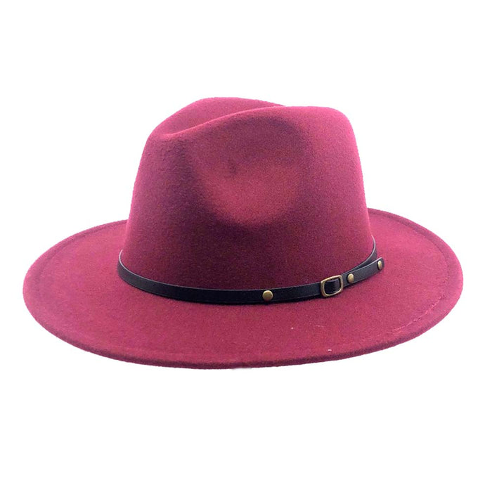 Red Bottom Hats Fashion Felt Fedora Hat - Milani Hats Fedora Hat Milani Hats FD9006 Burgundy M/L (58 cm)