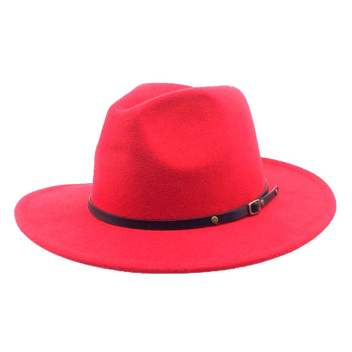 Red Bottom Hats Fashion Felt Fedora Hat - Milani Hats Fedora Hat Milani Hats FD9003 Red M/L (58 cm)
