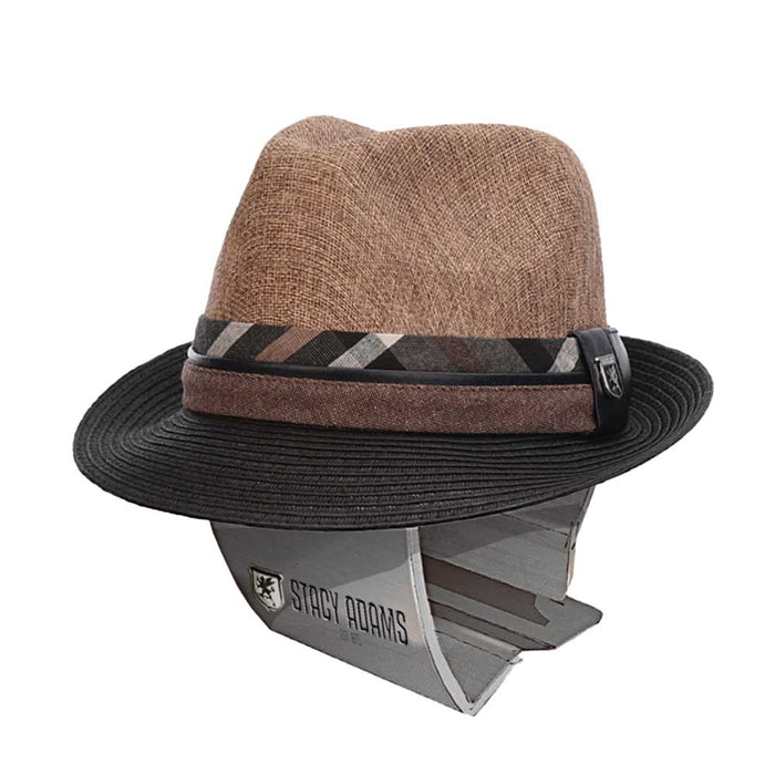 Reeded Fabric Crown Snap Brim Fedora - Stacy Adams Hats Fedora Hat Stacy Adams Hats