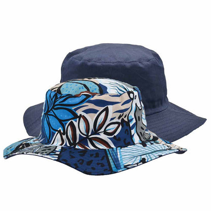 Reversible Wide Brim Cotton Boonie Hat - Karen Keith Hats Bucket Hat Great hats by Karen Keith CH98-Gs Navy M/L (57-58.5 cm)