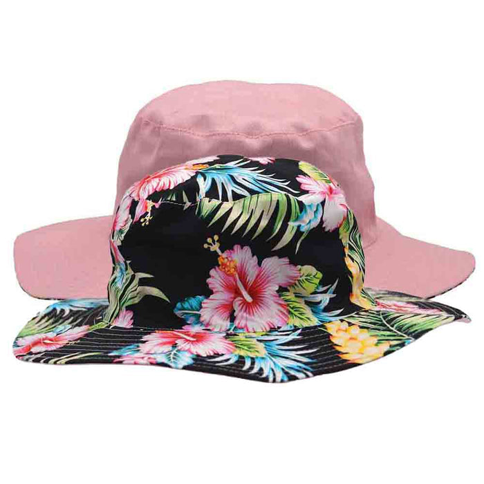 Reversible Wide Brim Cotton Boonie Hat - Karen Keith Hats Bucket Hat Great hats by Karen Keith CH98-Js Pink M/L (57-58.5 cm)