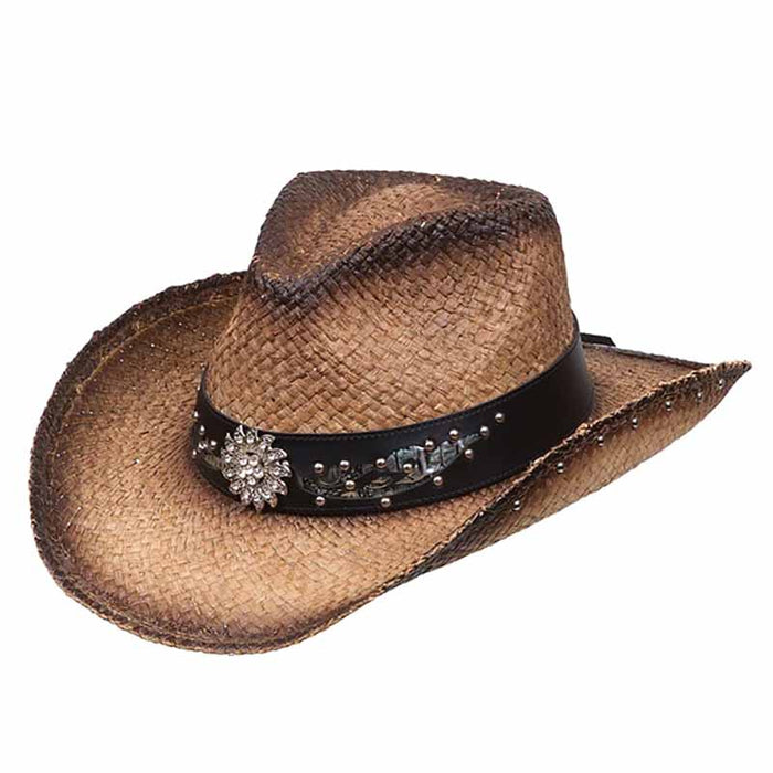 Rhinestone Flower Concho Cowboy Hat for Small Heads - Karen Keith Hats Cowboy Hat Great hats by Karen Keith RM10D-J Tan Small (55 cm)