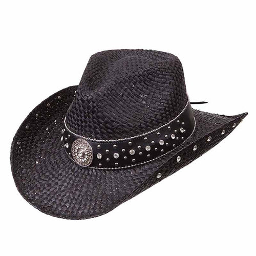 Rhinestone Studded Black Cowboy Hat for Small Heads - Karen Keith Hats Cowboy Hat Great hats by Karen Keith RM10D-Msmall Black Small (55 cm)