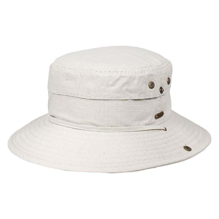 Rip Stop Cotton Bucket Hat with Side Snaps - DPC Outdoor Hats Bucket Hat Dorfman Hat Co. STC404-PUTTY2 Putty Medium