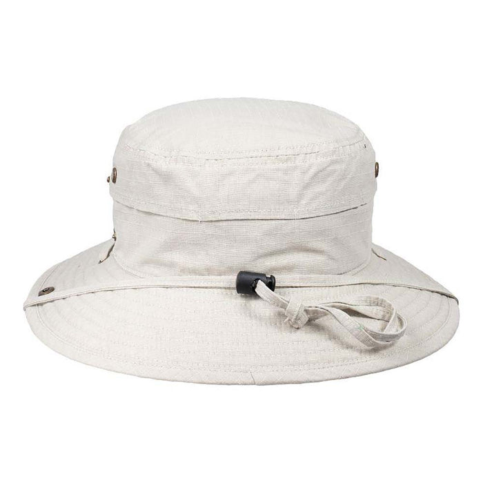 Rip Stop Cotton Bucket Hat with Side Snaps - DPC Outdoor Hats Bucket Hat Dorfman Hat Co. STC404-PUTTY3 Putty Large