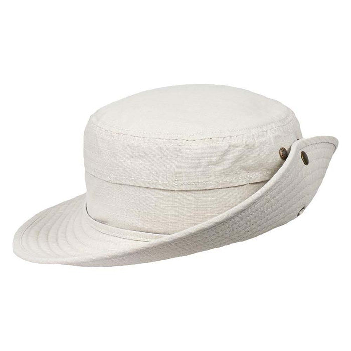 Rip Stop Cotton Bucket Hat with Side Snaps - DPC Outdoor Hats Bucket Hat Dorfman Hat Co. STC404-PUTTY4 Putty X-Large