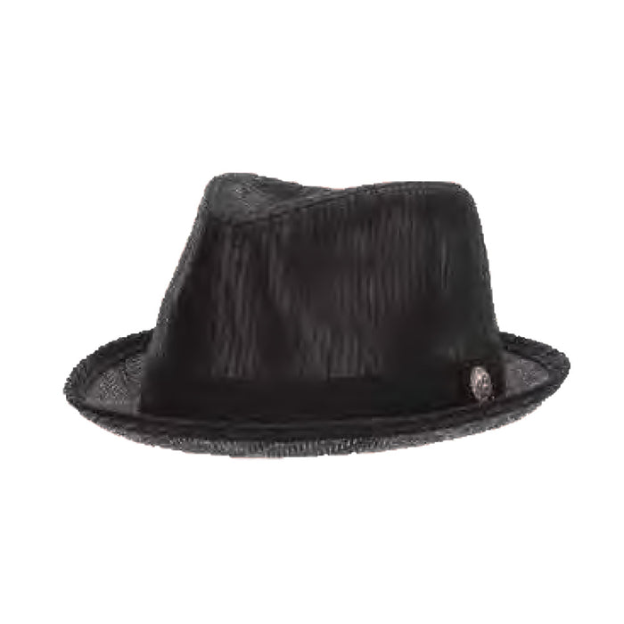 Road Master Fedora with Herringbone Brim - Carlos Santana Hats Fedora Hat Santana Hats SAN395 Black X-Large (61 cm)
