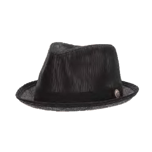 Road Master Fedora with Herringbone Brim - Carlos Santana Hats Fedora Hat Santana Hats SAN395 Black X-Large (61 cm)