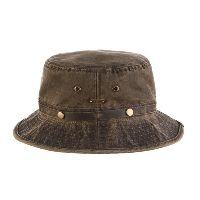 Roll-Up Weathered Cotton Bucket Hat - Stetson Hats Bucket Hat Stetson Hats STW352 Brown M (22 1/2")