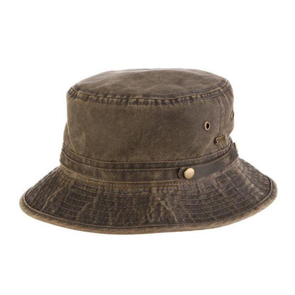 Roll-Up Weathered Cotton Bucket Hat - Stetson Hats Bucket Hat Stetson Hats