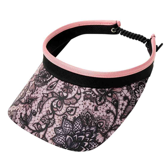 Rose Lace Golf Sun Visor with Coil Lace - GloveIt Visor Cap GloveIt V406 Pink