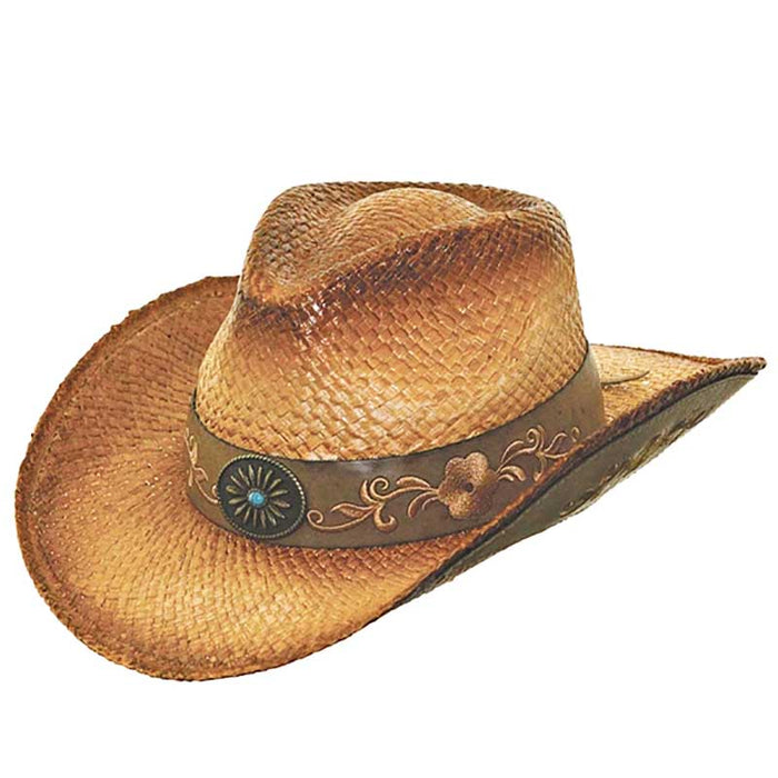 Rustic Floral Embroidered Cowboy Hat for Small Heads - Karen Keith Hats Cowboy Hat Great hats by Karen Keith RM10L-D Tan Small (55 cm)