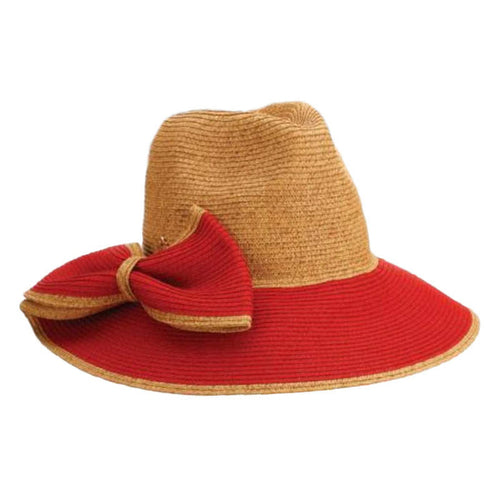 Safari Hat with Large Side Bow - Cappelli Straworld Hats Safari Hat Cappelli Straworld CSW361 Red Medium (57 cm)