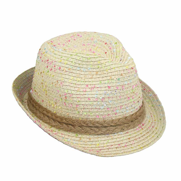 Small Heads Fleck Detail Petite Fedora Hat - JSA Petite Hats Fedora Hat Jeanne Simmons Accessories JS1086BG Beige XS (53 cm)