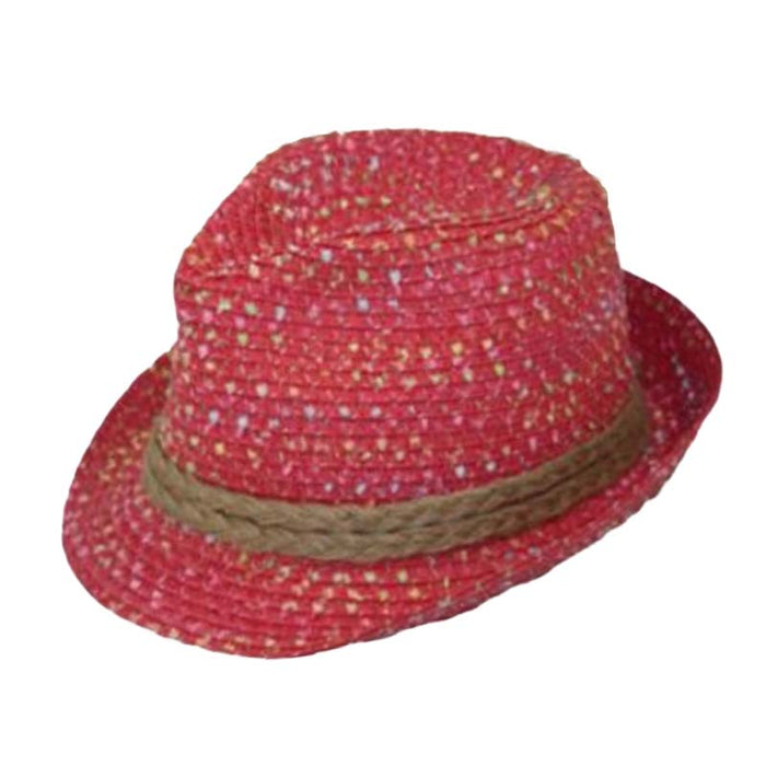 Small Heads Fleck Detail Petite Fedora Hat - JSA Petite Hats Fedora Hat Jeanne Simmons Accessories JS1086FC Fuchsia XS (53 cm)