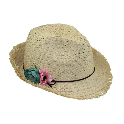 Small Heads Fringe Edge Fedora Hat - JSA Petite Hats Fedora Hat Jeanne Simmons Accessories JS1057IV Ivory XS (53 cm)