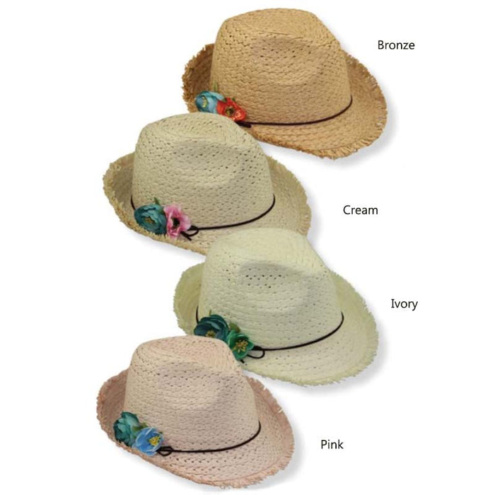 Small Heads Fringe Edge Fedora Hat - JSA Petite Hats Fedora Hat Jeanne Simmons Accessories