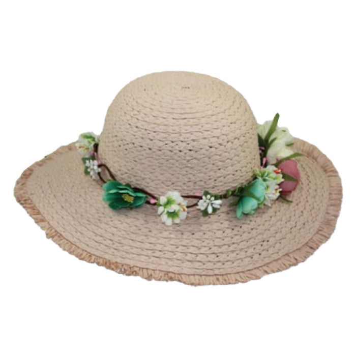 Small Heads Fringe Edge Sun Hat - JSA Petite Hats Wide Brim Sun Hat Jeanne Simmons Accessories