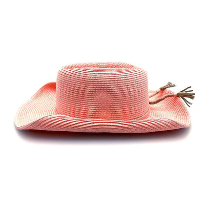 Small Heads Pink Straw Cowgirl Hat - Sunny Dayz Petite Hats Cowboy Hat Sun N Sand Hats