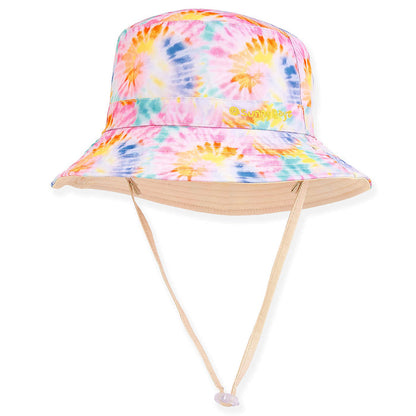 Small Heads Tie Dye Reversible Cotton Bucket Hat - Sunny Dayz™ Bucket Hat Sun N Sand Hats HK407A-L Beige Small (54.5 cm)