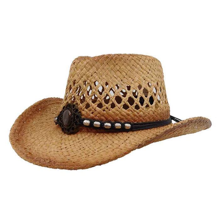 Small Size Straw Cowboy Hat with Concho - Milani Hats Cowboy Hat Milani Hats