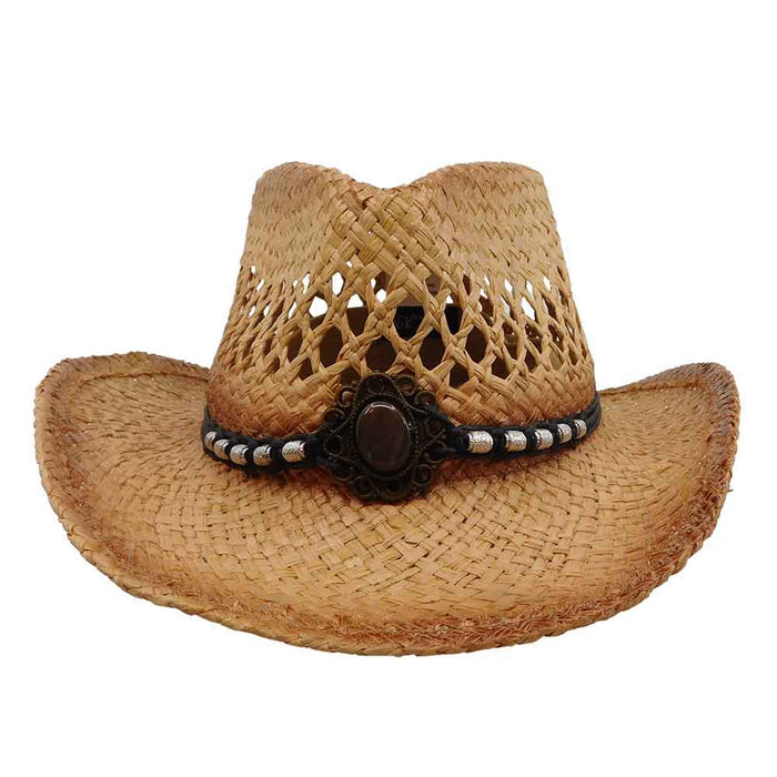 Small Size Straw Cowboy Hat with Concho - Milani Hats Cowboy Hat Milani Hats