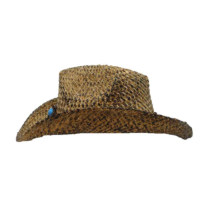 Small Size Straw Cowboy Hat with Turquoise Concho - Milani Hats Cowboy Hat Milani Hats