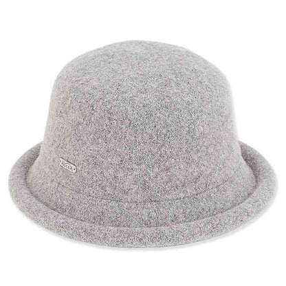 Soft Knit Wool Cloche Hat with Rolled Edge - Adora Wool Hat® Cloche Adora Hats AD1063D Grey Medium (57.5 cm)