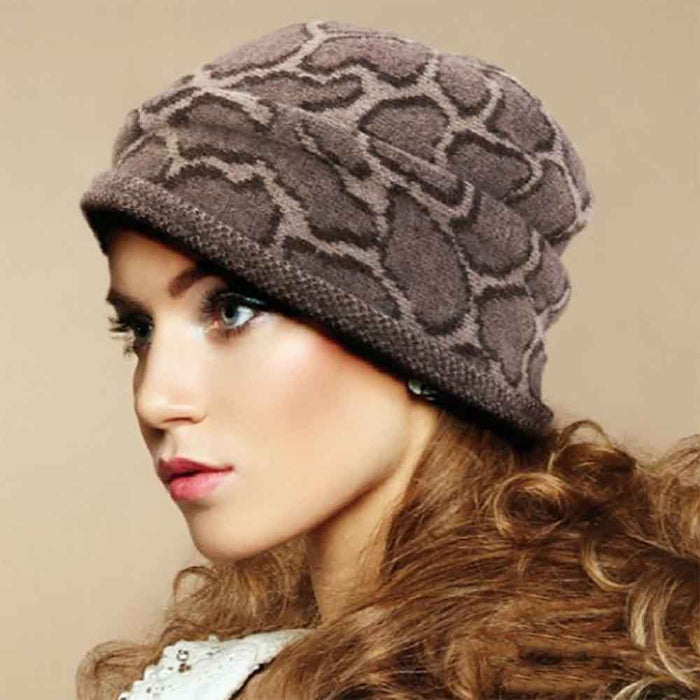Soft Wool Animal Print Turban Beanie - Adora Hat® Beanie Adora Hats