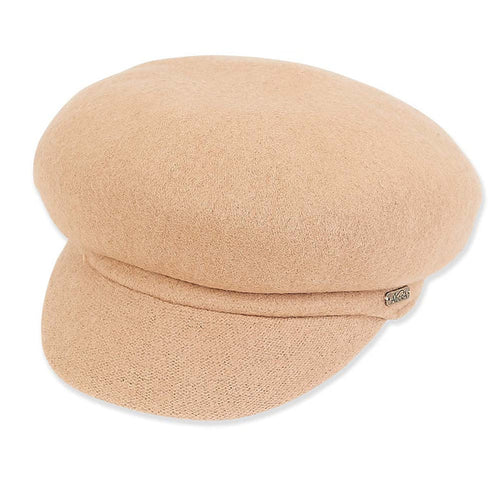 Soft Wool Fashion Newsboy Cap - Adora Hats Cap Adora Hats AD1049A Tan Medium (57 cm)