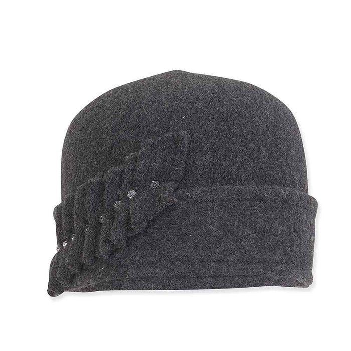 Soft Wool Turban Beanie with Pleated Accent - Adora Hat® Beanie Adora Hats AD1212A Grey S/M (55-57 cm)